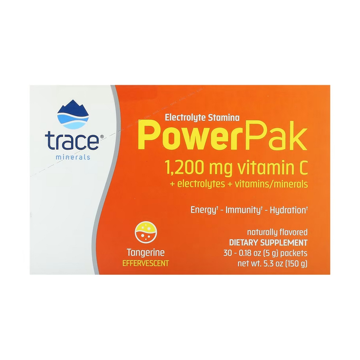 Електроліти Trace Minerals Electrolyte Stamina PowerPak зі смаком мандарину, в порошку, 30 шт